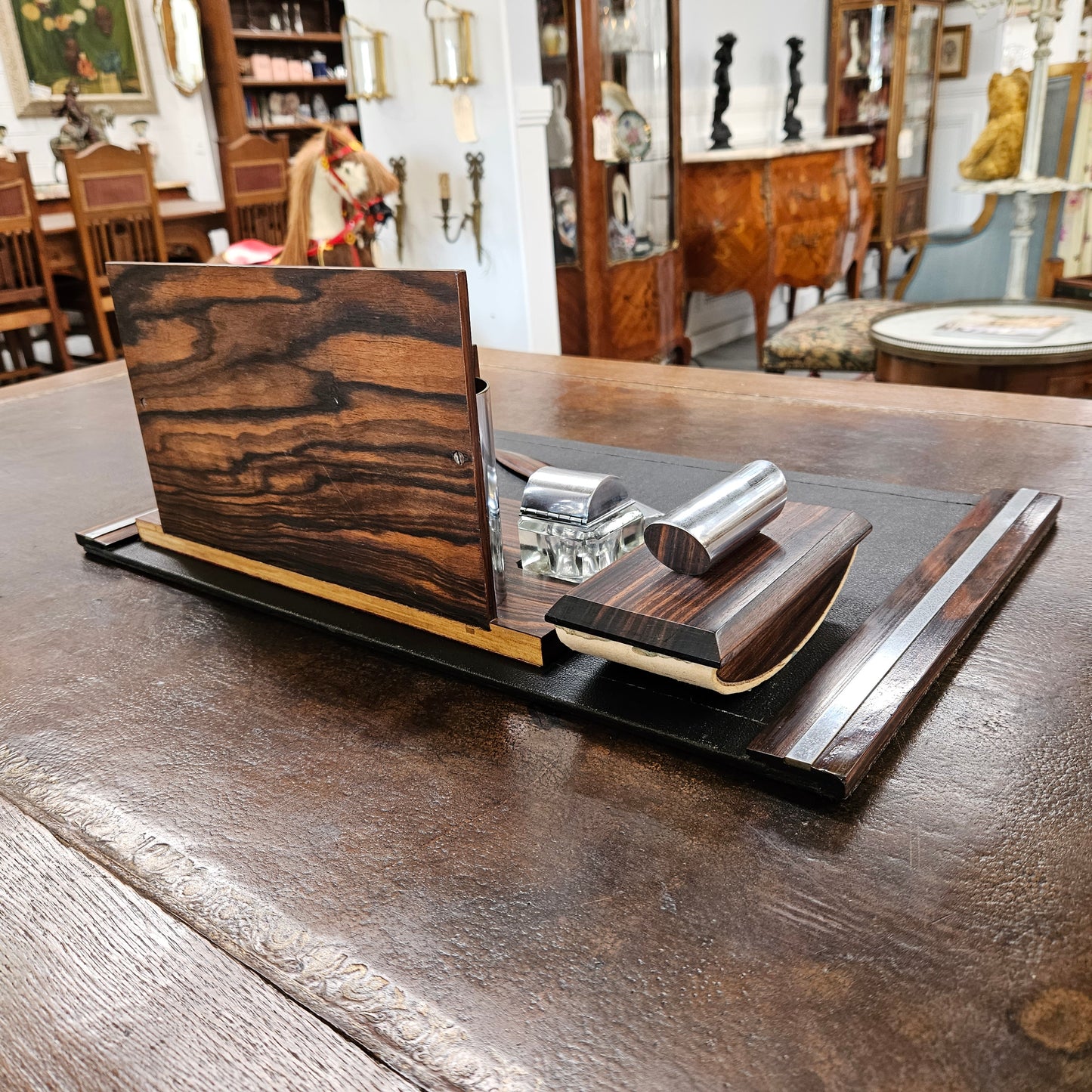 Rosewood Art Deco Desk Set