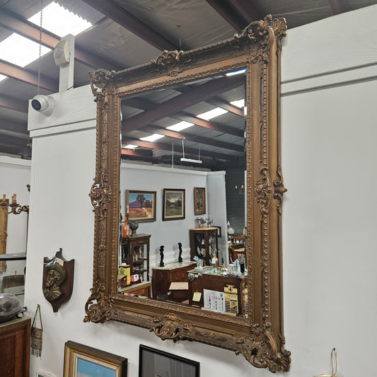 Antique Giltwood Mirror Beveled Edge
