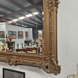 Antique Giltwood Mirror Beveled Edge