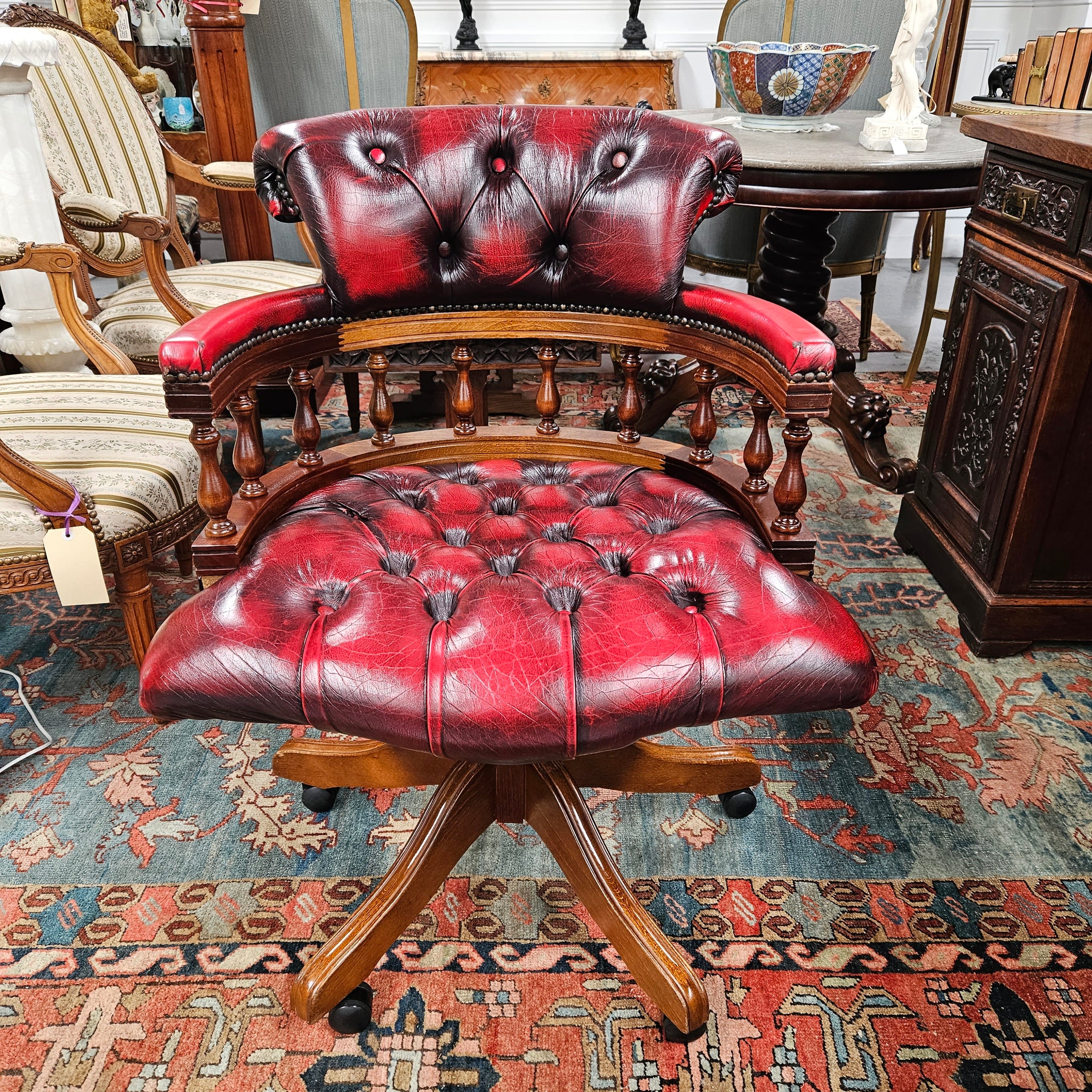 Vintage Leather Desk Chair Moonee Ponds Antiques