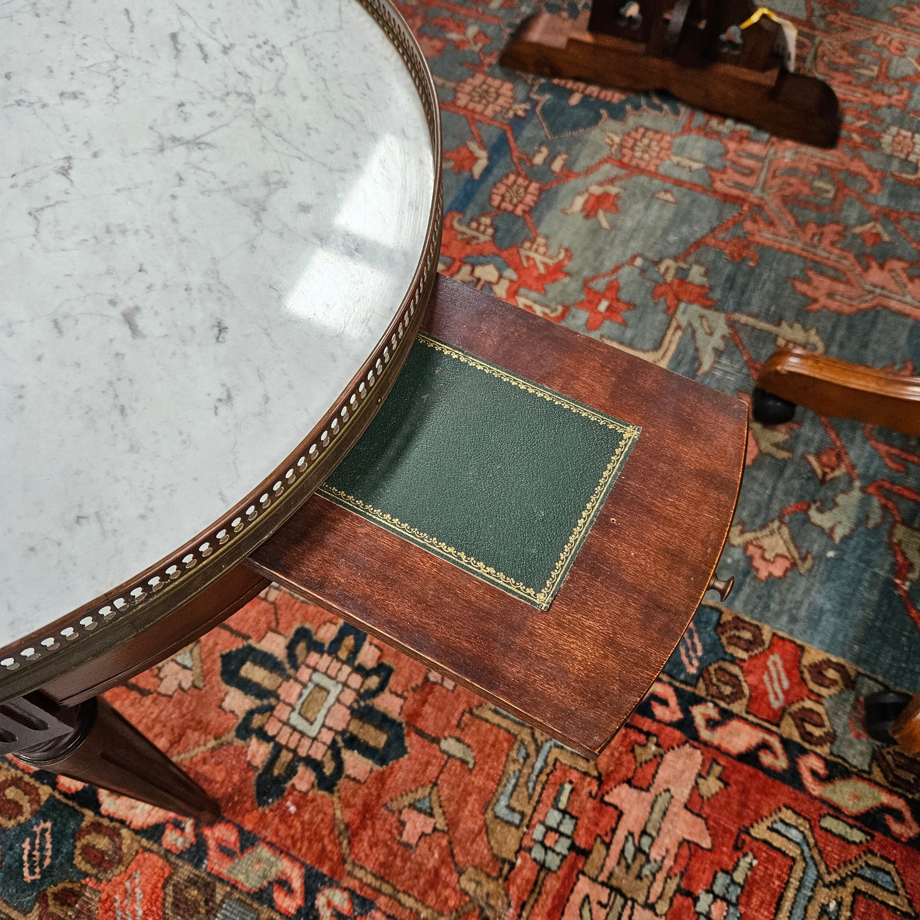 French Walnut Bouillotte Round Table | Antique & Vintage | Moonee Ponds Antiques | Australia Wide Delivery