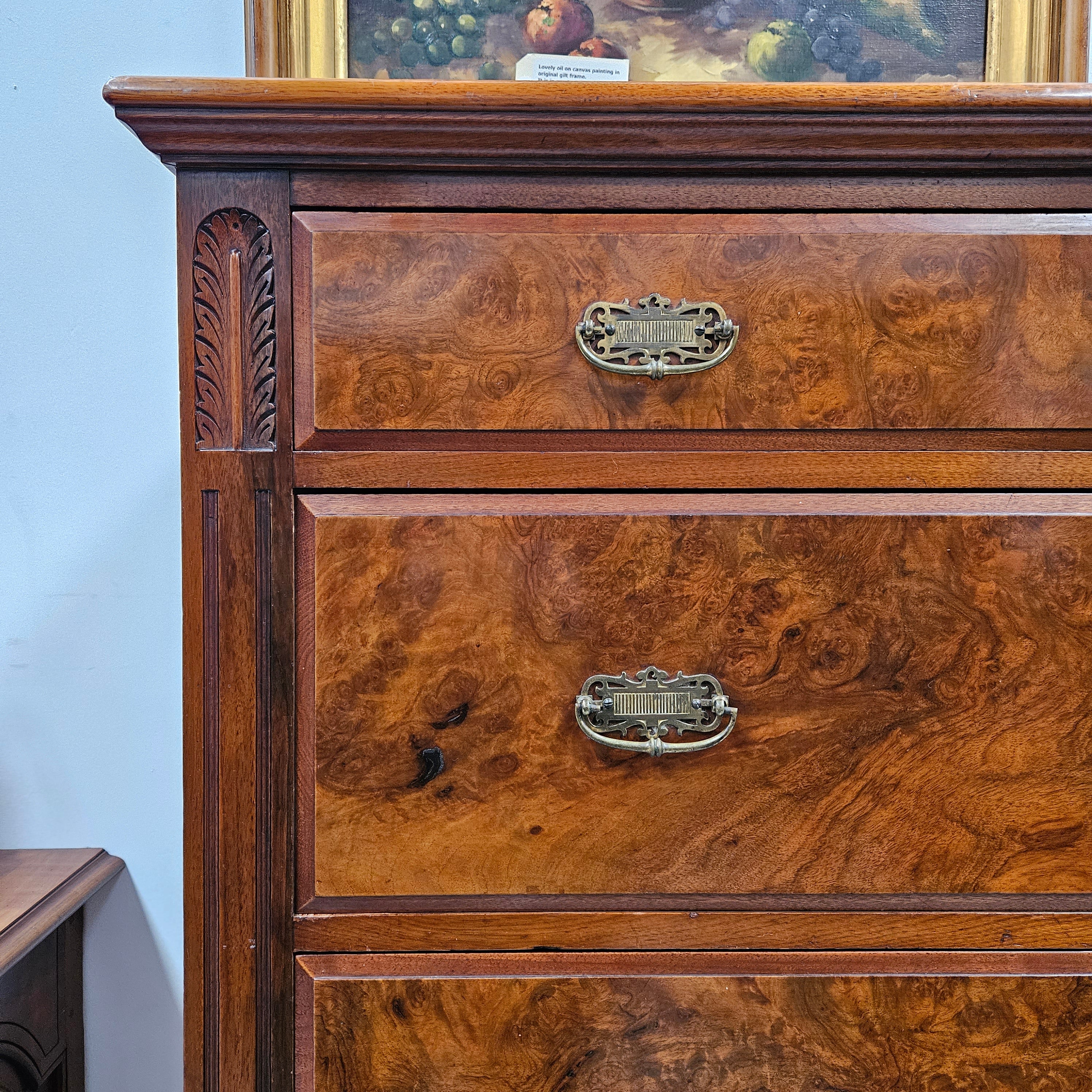 Australian Walnut & Burr Walnut Tall Drawers