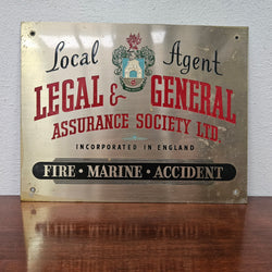 Vintage Metal "Legal & General" Sign | Antique & Vintage | Moonee Ponds Antiques | Australia Wide Delivery
