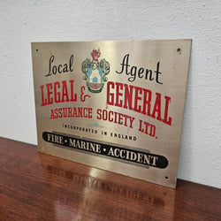 Vintage Metal "Legal & General" Sign | Antique & Vintage | Moonee Ponds Antiques | Australia Wide Delivery