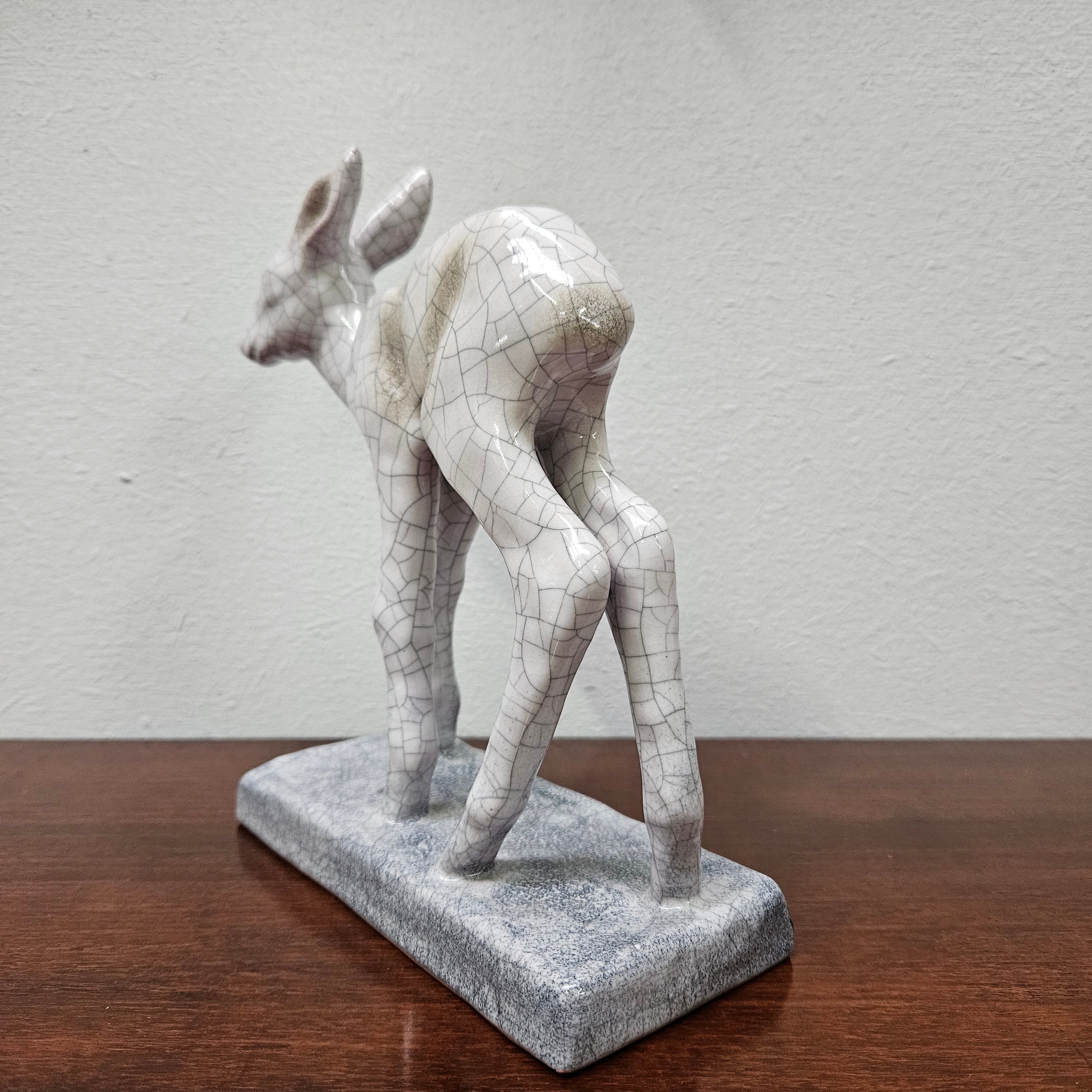Appealing Majolica Fawn Figure | Antique & Vintage | Moonee Ponds Antiques | Australia Wide Delivery