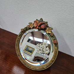 Charming Small Vintage Bevilled Glass Barbola Mirror | Antique & Vintage | Moonee Ponds Antiques | Australia Wide Delivery