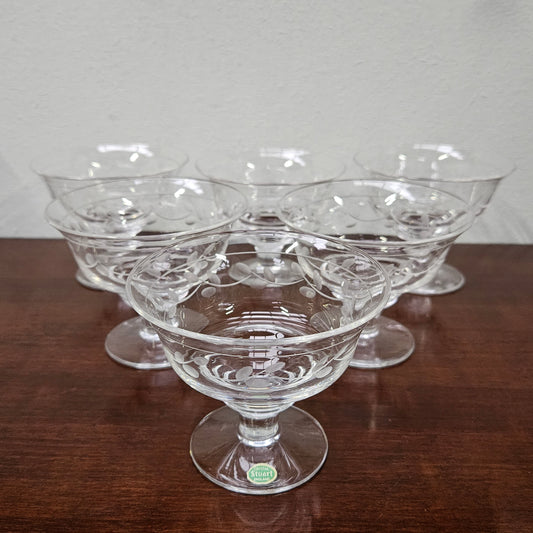 Vintage Set of Six Stuart Crystal Sweet Bowls