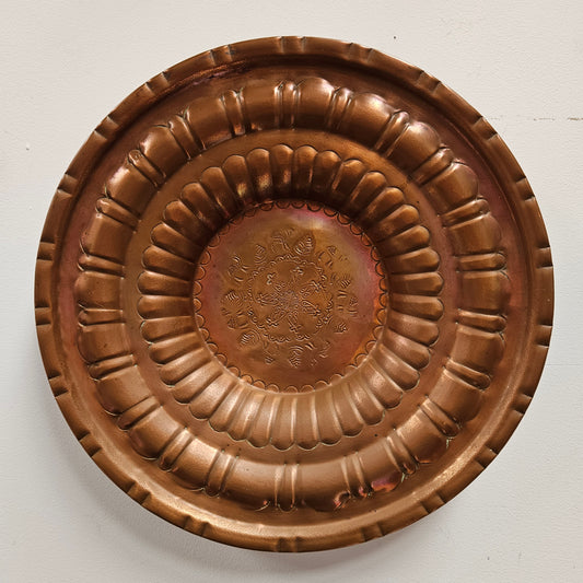 Antique Copper Repousse Worked Charger Plate