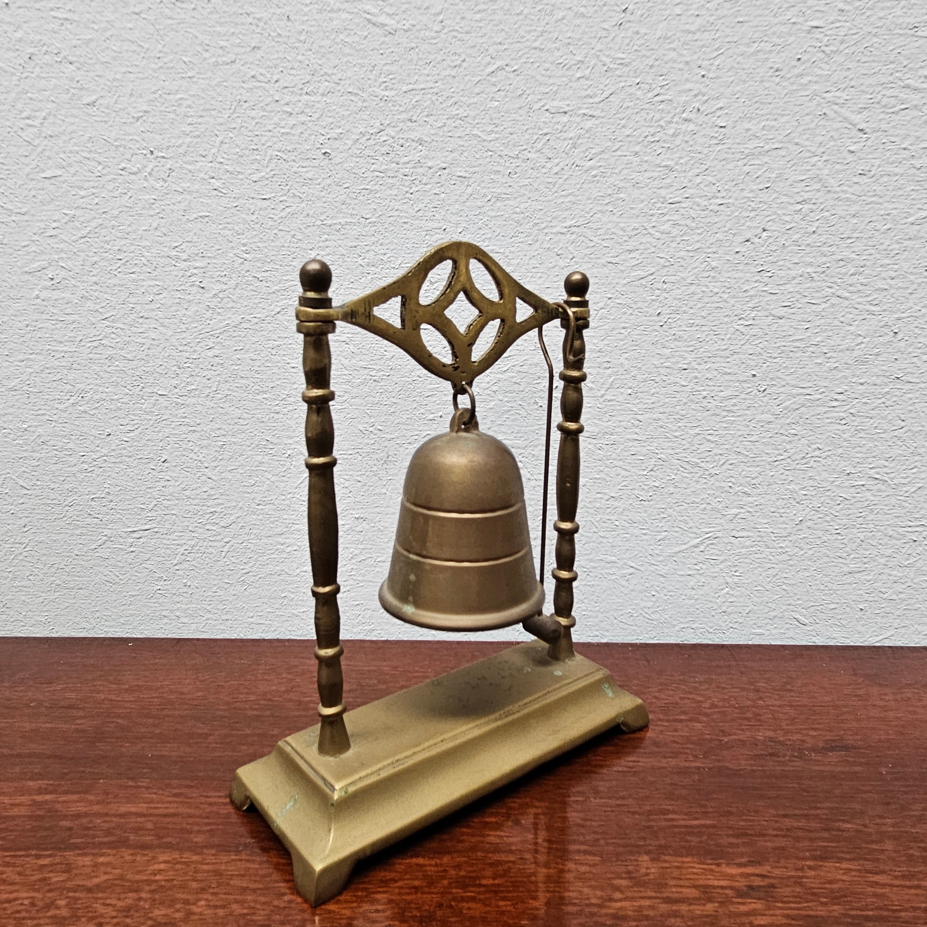 Antique Brass Bell on Stand With Gong | Antique & Vintage | Moonee Ponds Antiques | Australia Wide Delivery