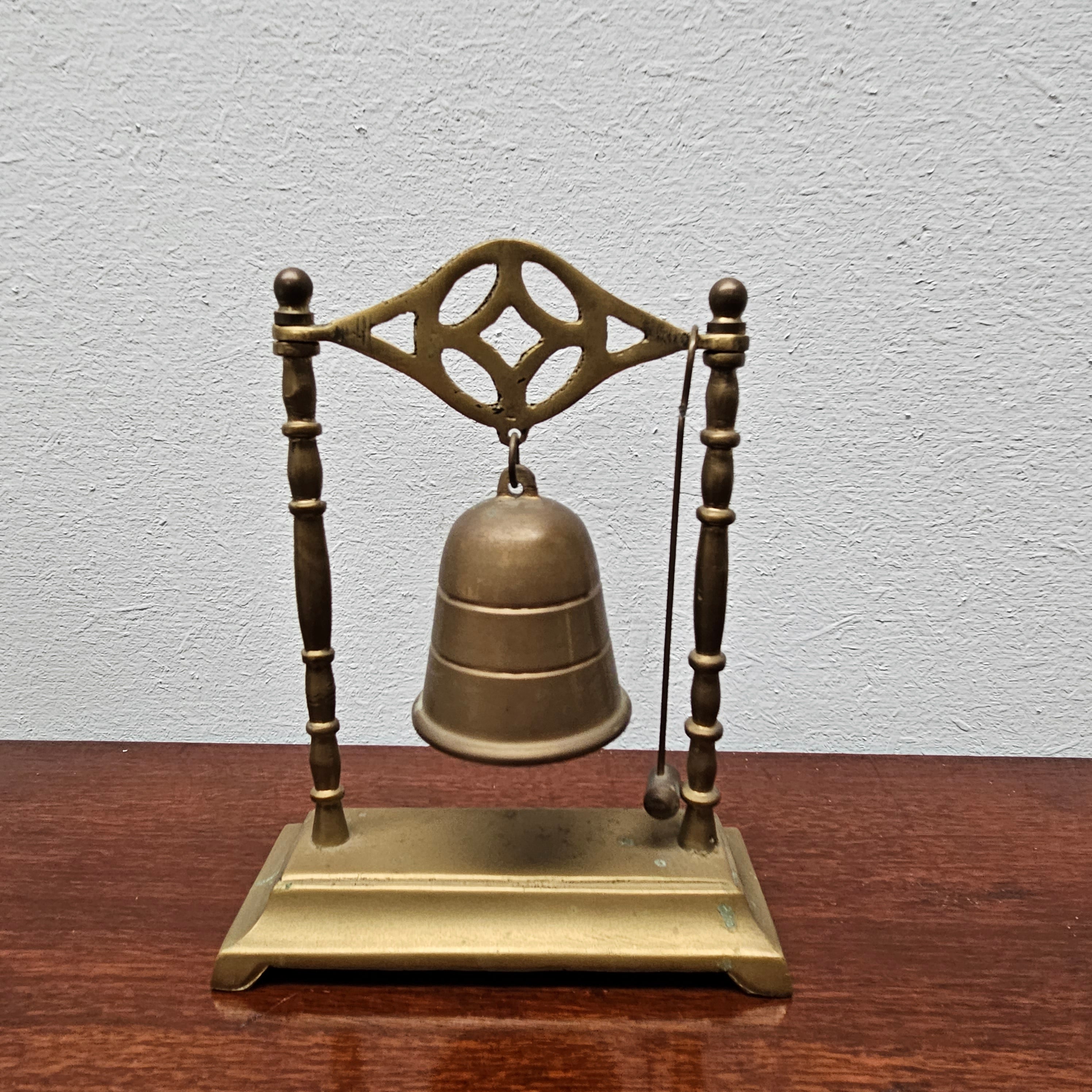 Antique Brass Bell on Stand With Gong | Antique & Vintage | Moonee Ponds Antiques | Australia Wide Delivery