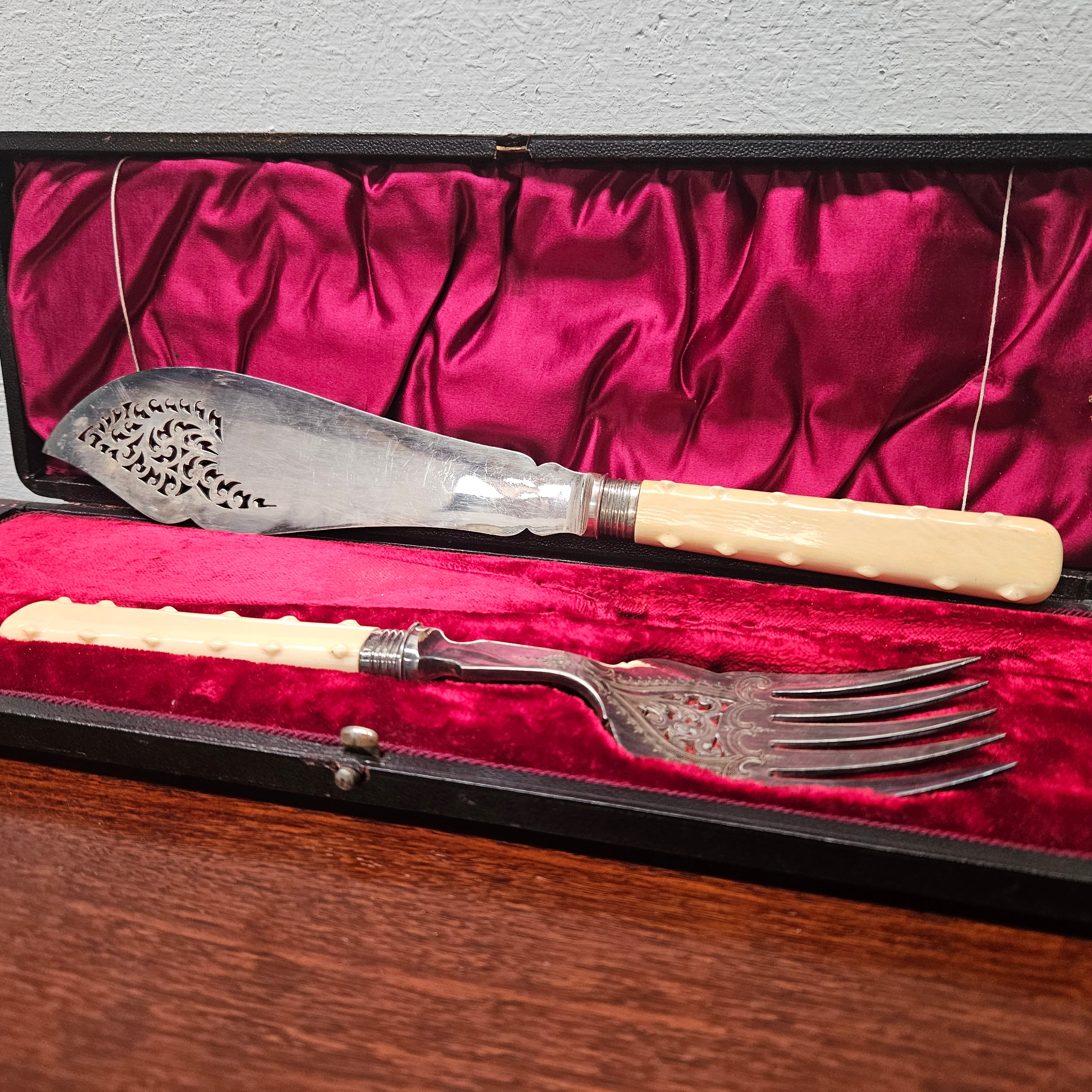 Antique Silver Plate Fish Serving Set in Original Box | Antique & Vintage | Moonee Ponds Antiques | Australia Wide Delivery