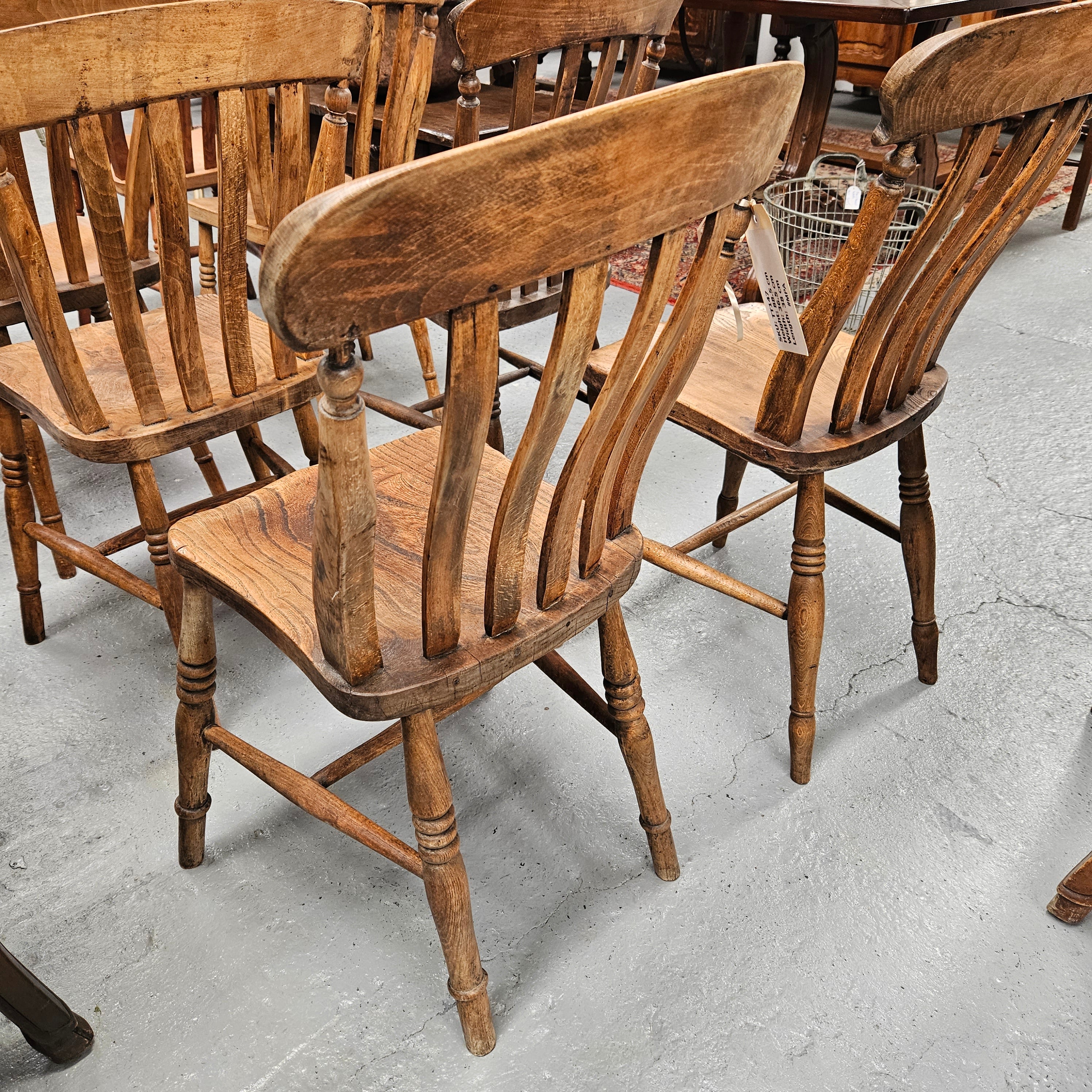 Matched Set 8 Elm Rustic Cottage Style Chairs | Antique & Vintage | Moonee Ponds Antiques | Australia Wide Delivery