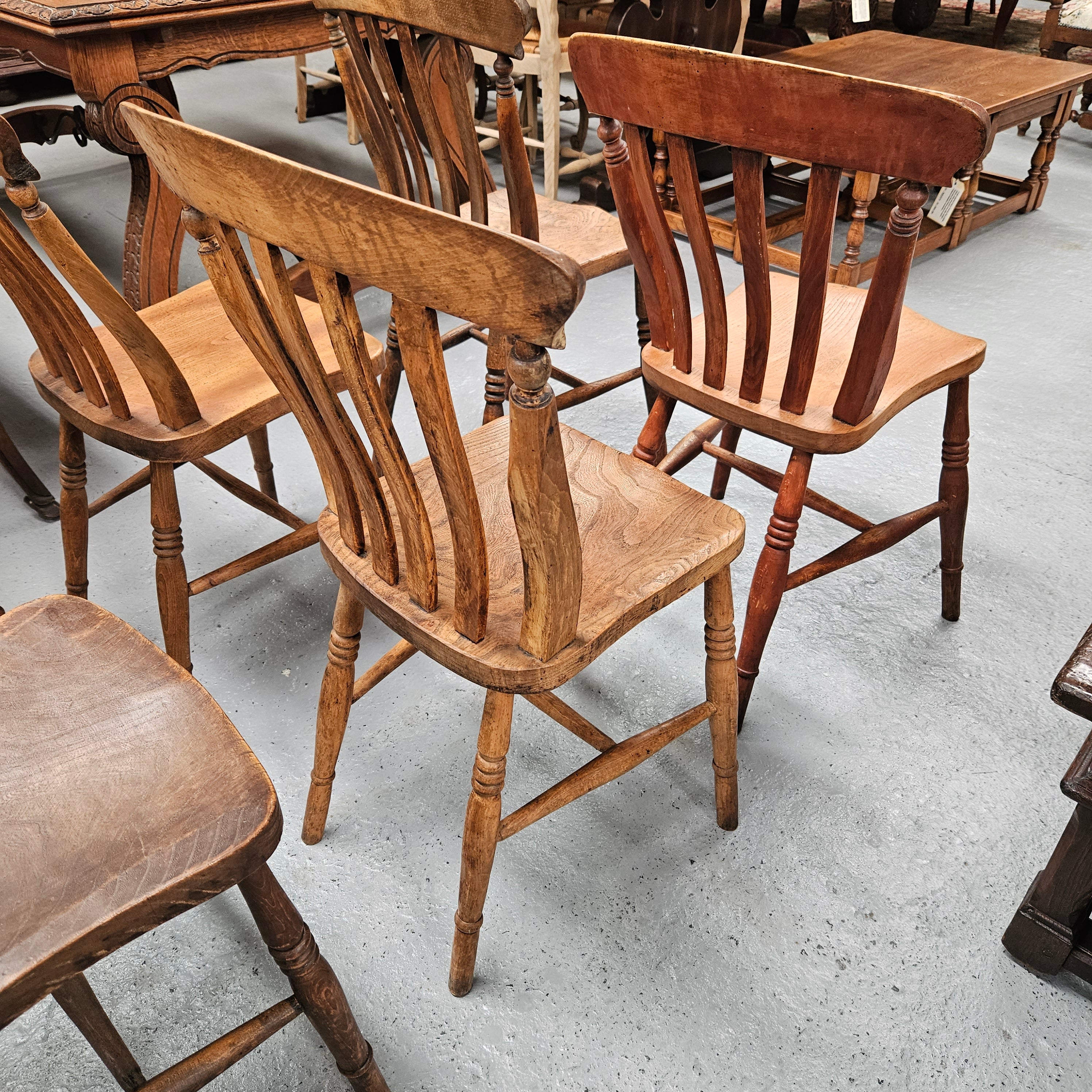 Matched Set 8 Elm Rustic Cottage Style Chairs | Antique & Vintage | Moonee Ponds Antiques | Australia Wide Delivery