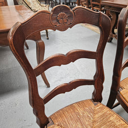 Eight French Oak Rush Seated Dining Chairs | Antique & Vintage | Moonee Ponds Antiques | Australia Wide Delivery