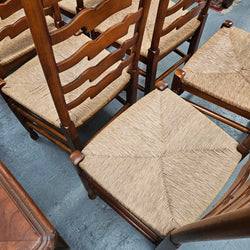Vintage Set 12 Beech Ladderback Rush Seated Dining Chairs | Antique & Vintage | Moonee Ponds Antiques | Australia Wide Delivery