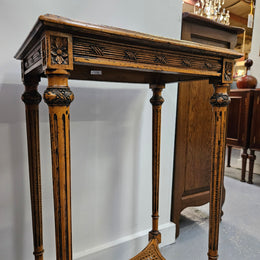 French Walnut Two Tiered Marble Top Table