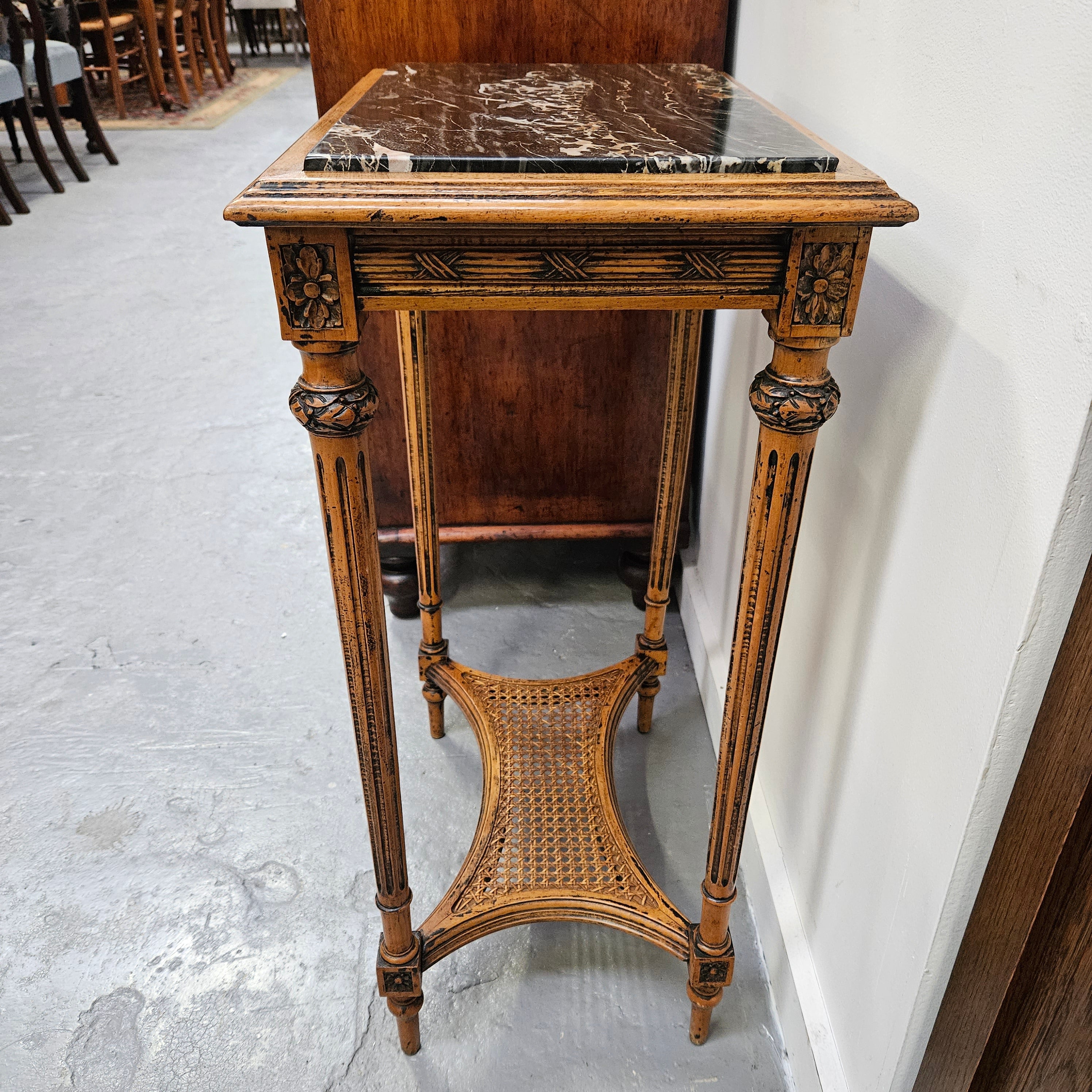 French Walnut Two Tiered Marble Top Table | Antique & Vintage | Moonee Ponds Antiques | Australia Wide Delivery