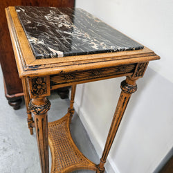 French Walnut Two Tiered Marble Top Table | Antique & Vintage | Moonee Ponds Antiques | Australia Wide Delivery
