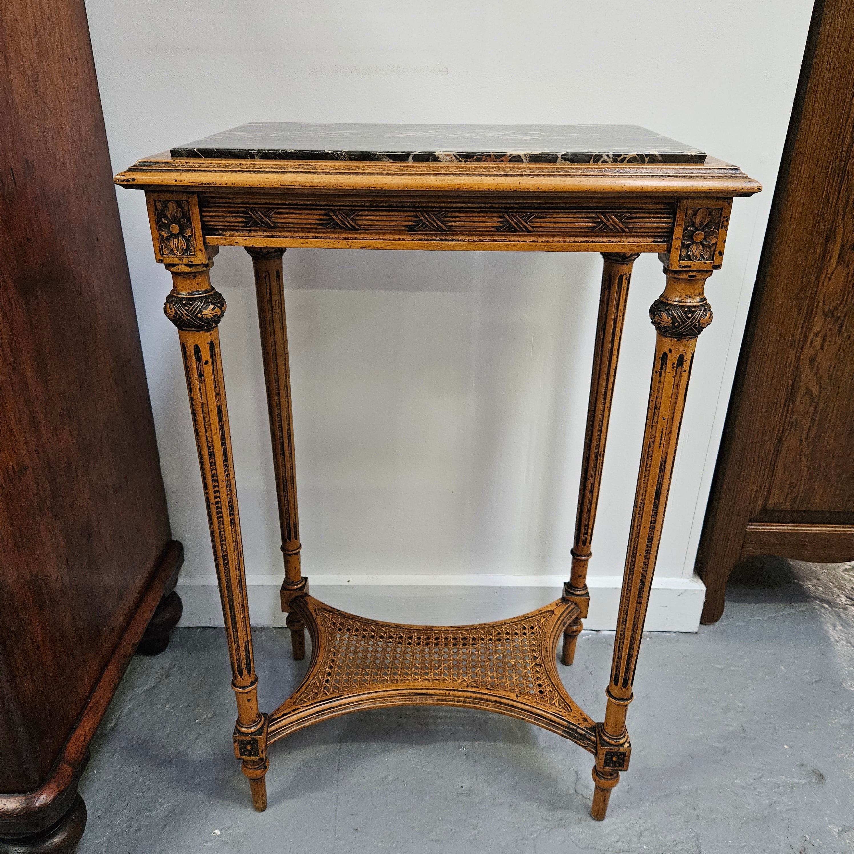 French Walnut Two Tiered Marble Top Table | Antique & Vintage | Moonee Ponds Antiques | Australia Wide Delivery