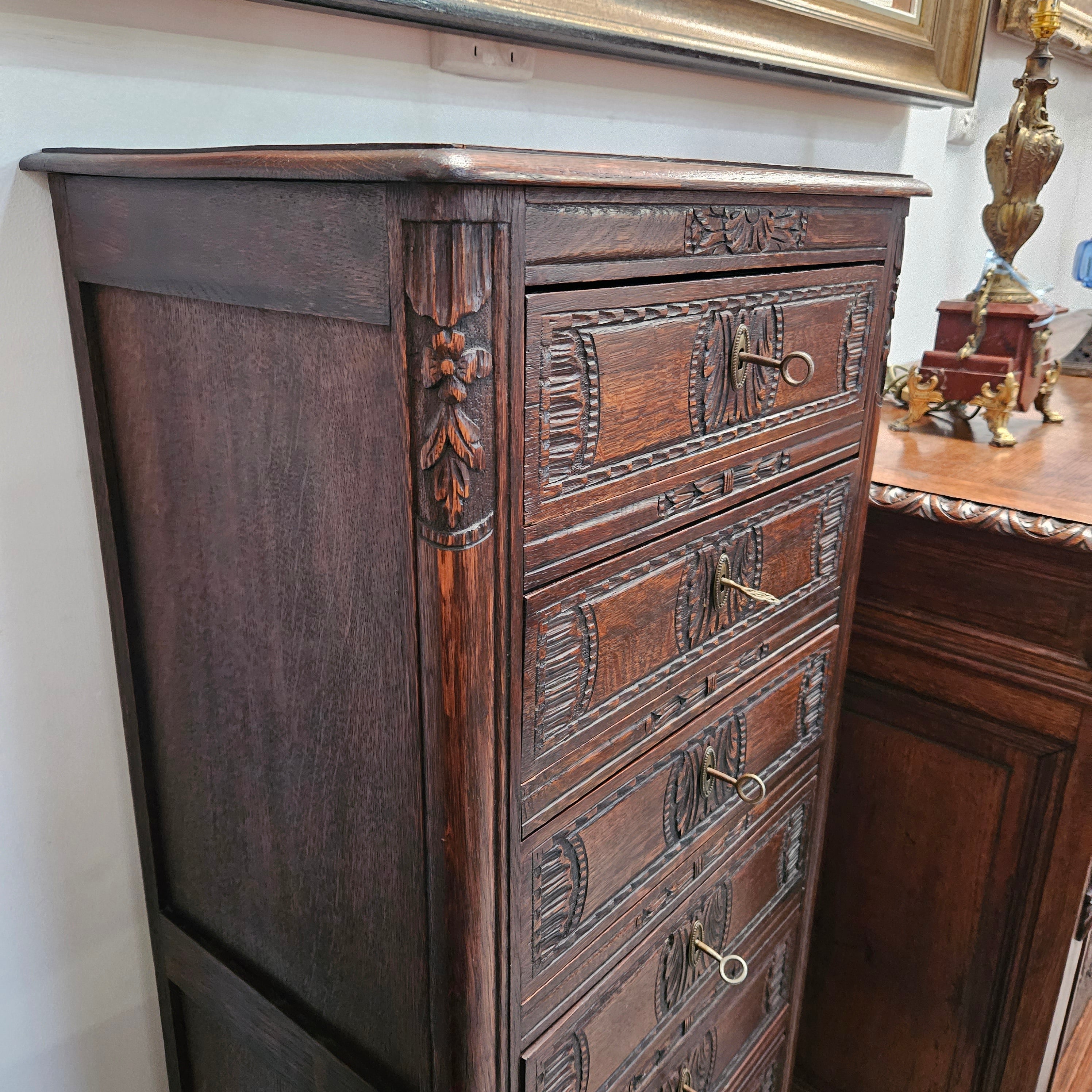 Breton French Oak Seven Drawer Semainier | Antique & Vintage | Moonee Ponds Antiques | Australia Wide Delivery