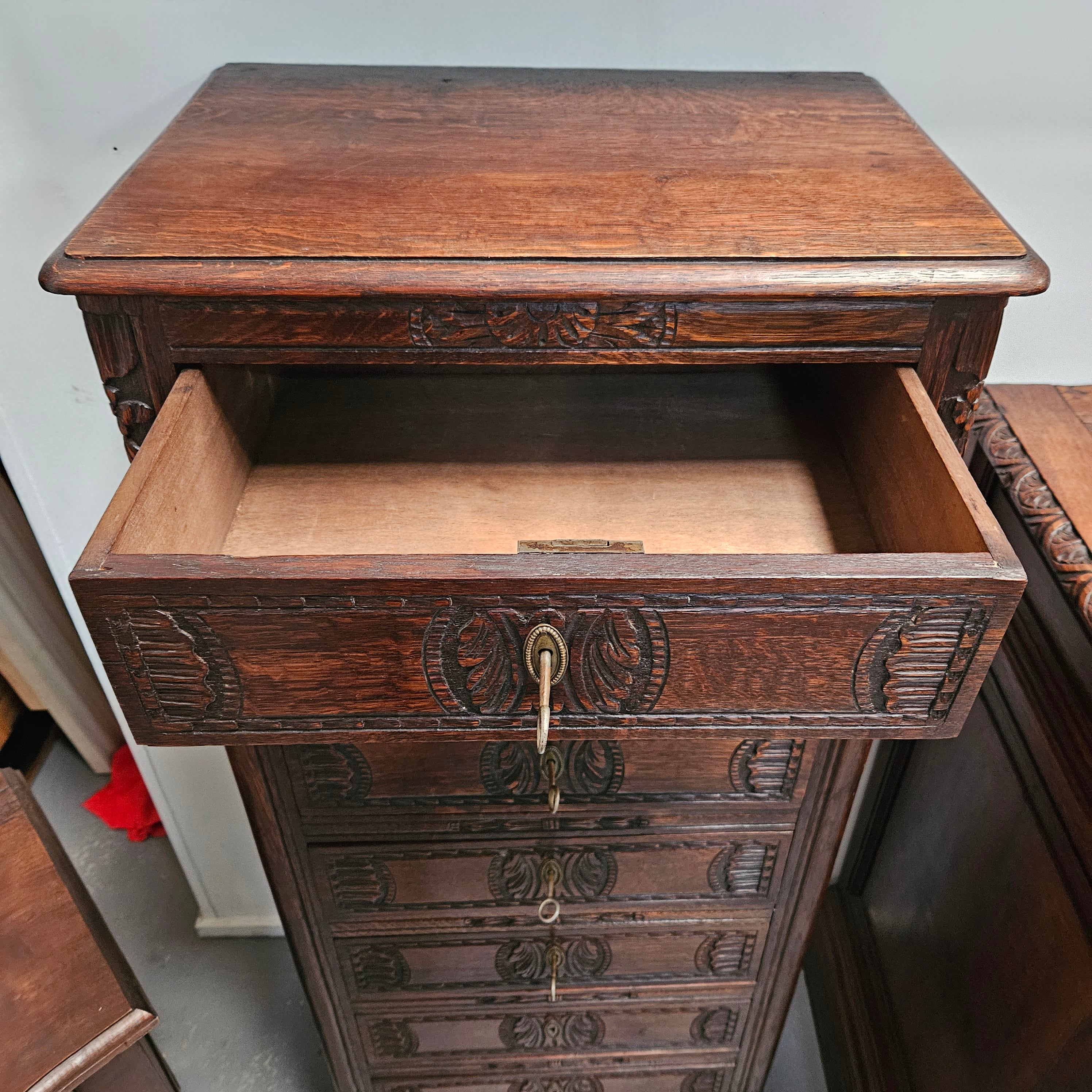 Breton French Oak Seven Drawer Semainier | Antique & Vintage | Moonee Ponds Antiques | Australia Wide Delivery