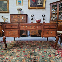 Beautiful Grand French Oak Louis XV Style Faux Partners Desk | Antique & Vintage | Moonee Ponds Antiques | Australia Wide Delivery