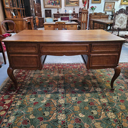 Beautiful Grand French Oak Louis XV Style Faux Partners Desk | Antique & Vintage | Moonee Ponds Antiques | Australia Wide Delivery