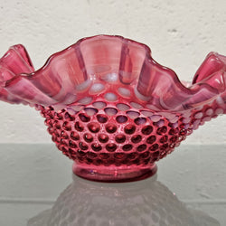 Vintage Large Fenton Cranberry Glass Bowl | Antique & Vintage | Moonee Ponds Antiques | Australia Wide Delivery