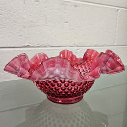 Vintage Large Fenton Cranberry Glass Bowl | Antique & Vintage | Moonee Ponds Antiques | Australia Wide Delivery