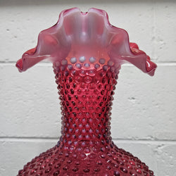 Vintage Fenton Cranberry Glass Vase | Antique & Vintage | Moonee Ponds Antiques | Australia Wide Delivery