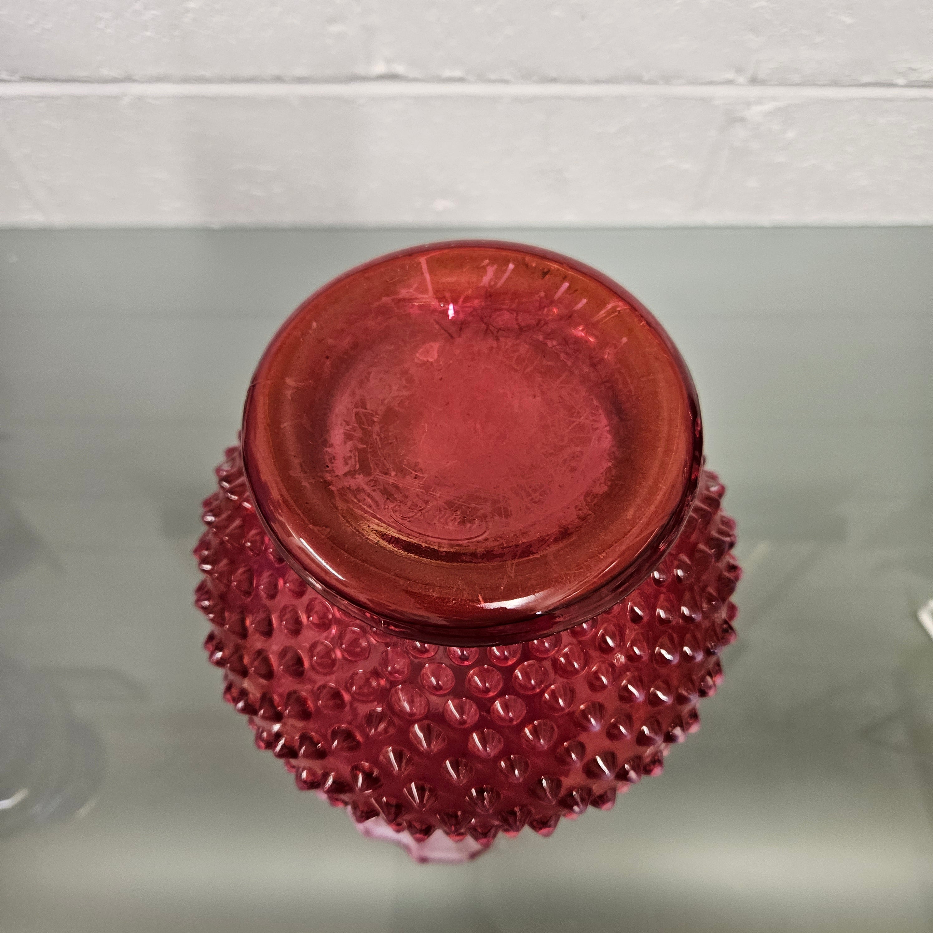 Vintage Fenton Cranberry Glass Vase | Antique & Vintage | Moonee Ponds Antiques | Australia Wide Delivery
