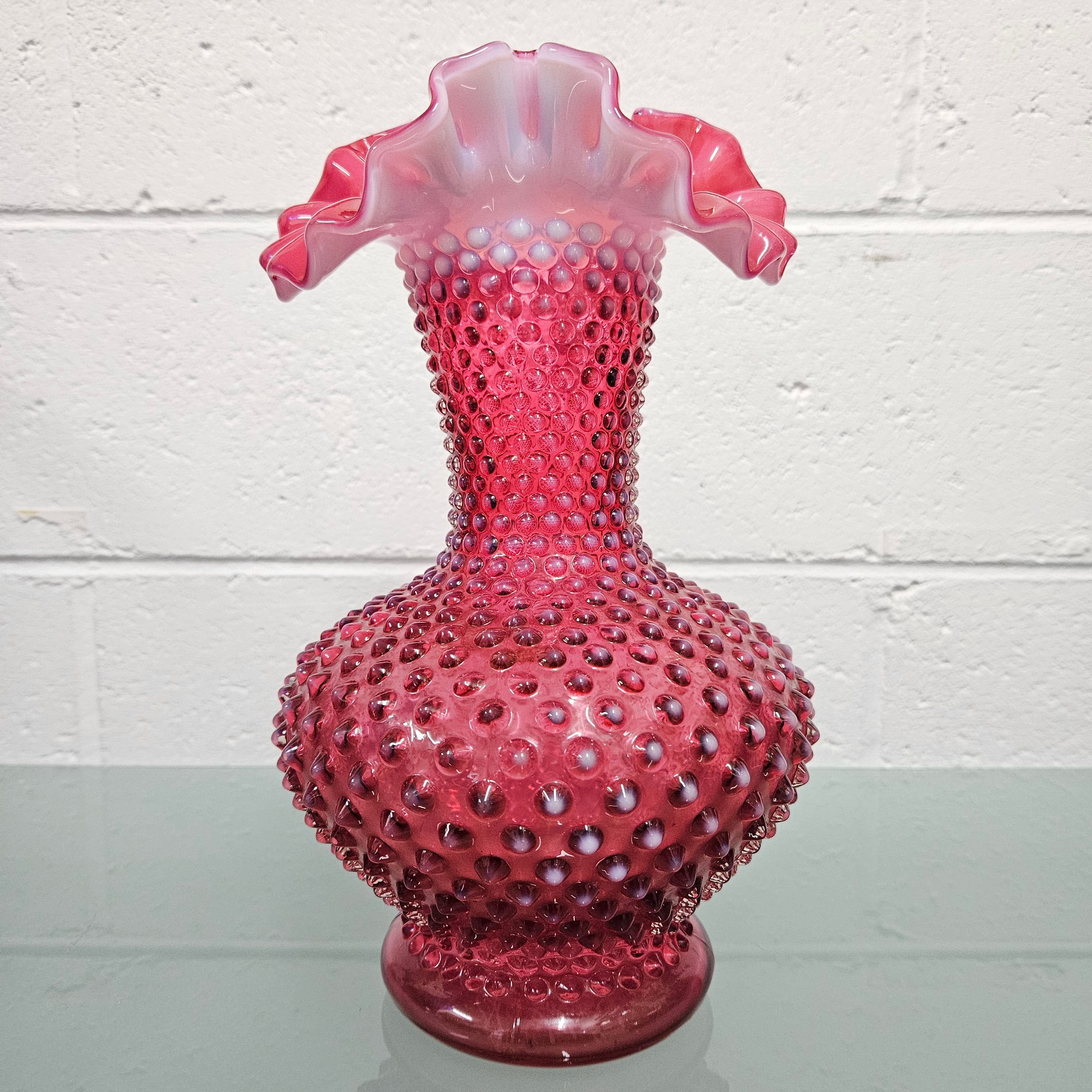 Vintage Fenton Cranberry Glass Vase | Antique & Vintage | Moonee Ponds Antiques | Australia Wide Delivery