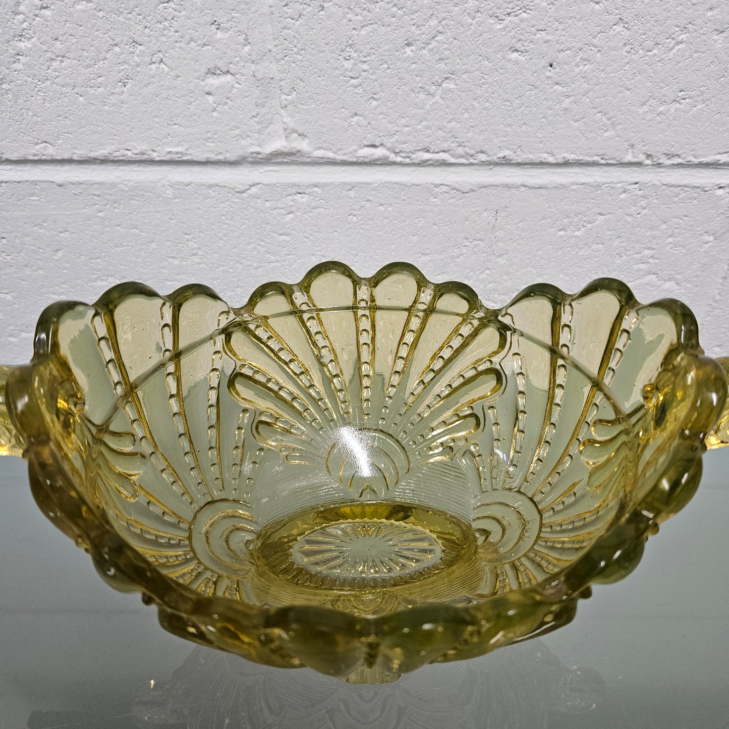 Victorian Citrine Glass Bowl