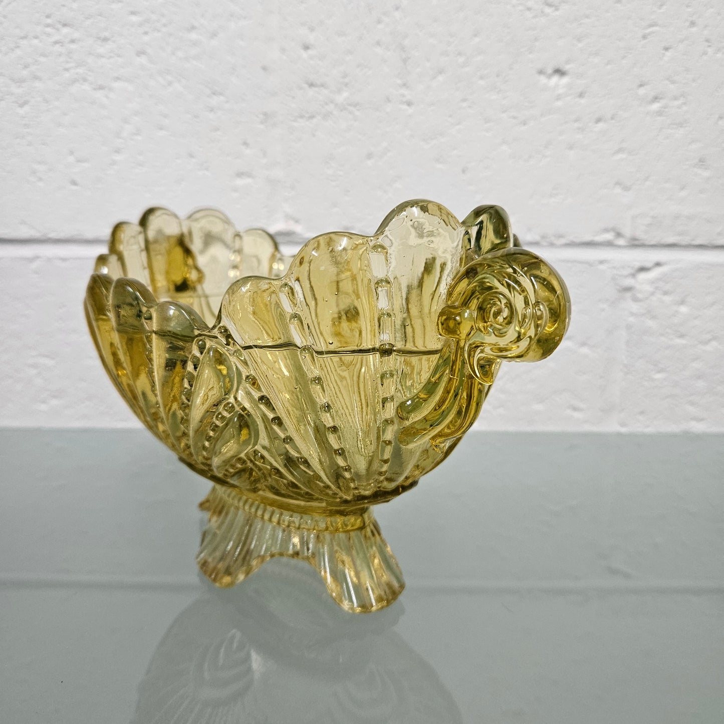 Victorian Citrine Glass Bowl