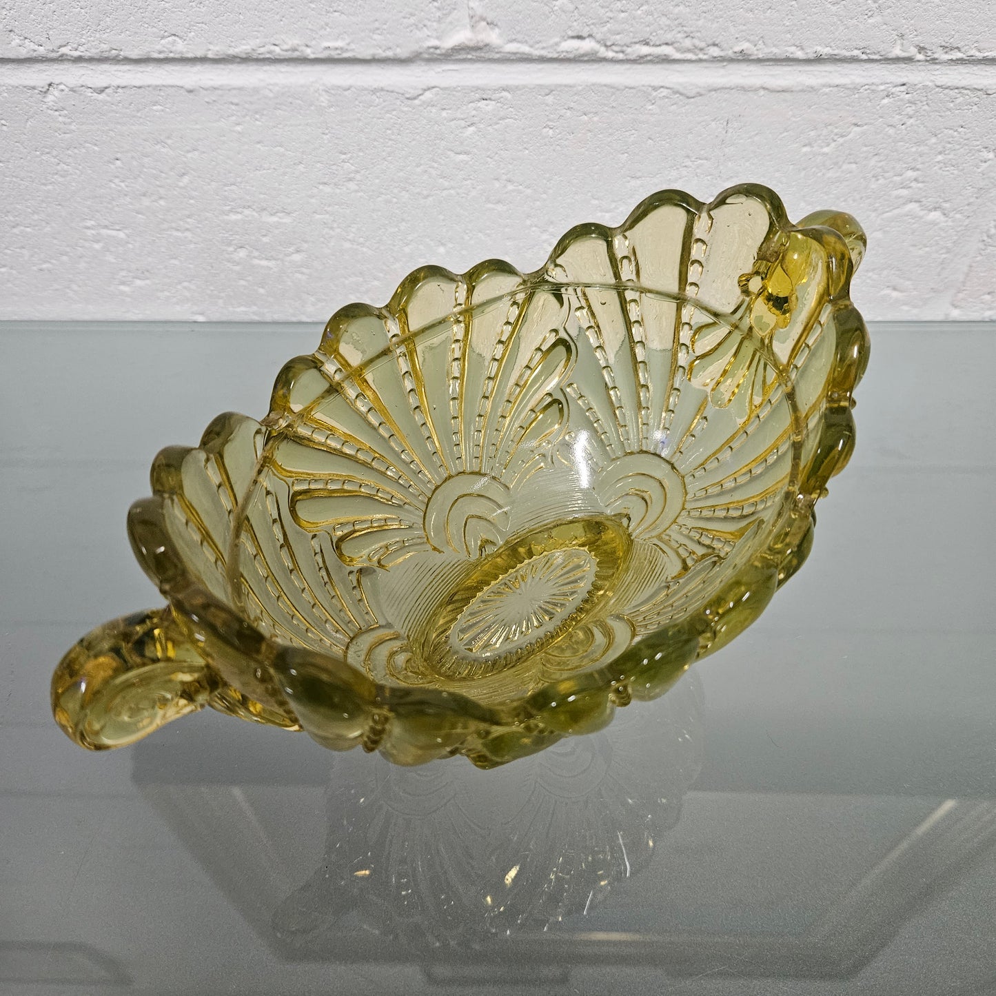 Victorian Citrine Glass Bowl