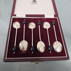 Asprey London Set 6 Sterling Silver Coffee Spoons | Antique & Vintage | Moonee Ponds Antiques | Australia Wide Delivery