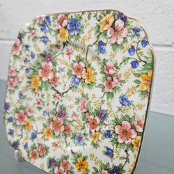 All Over Floral "Empire" Square Plate | Antique & Vintage | Moonee Ponds Antiques | Australia Wide Delivery