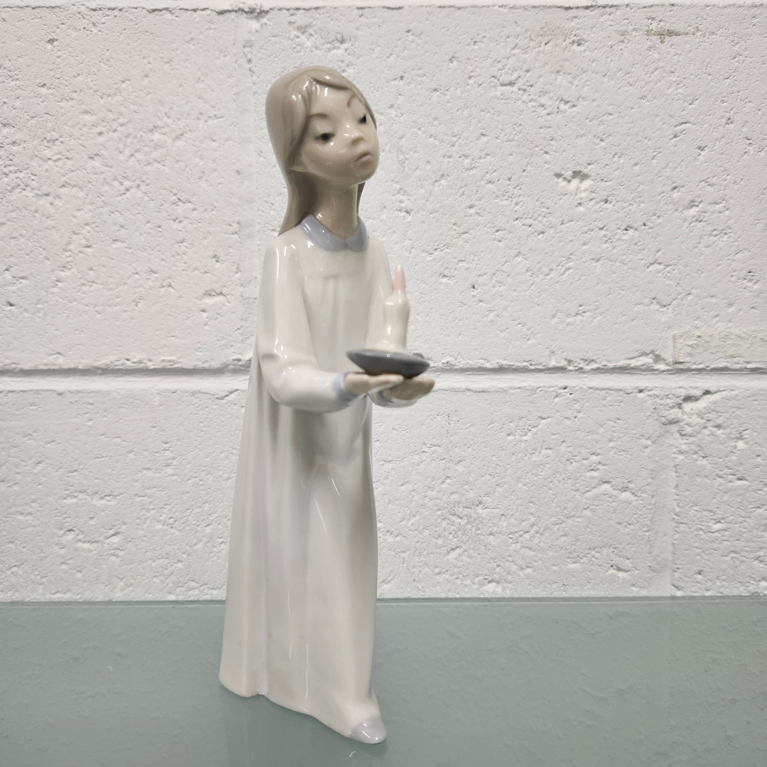 Lladro Girl Holding Candle Figure
