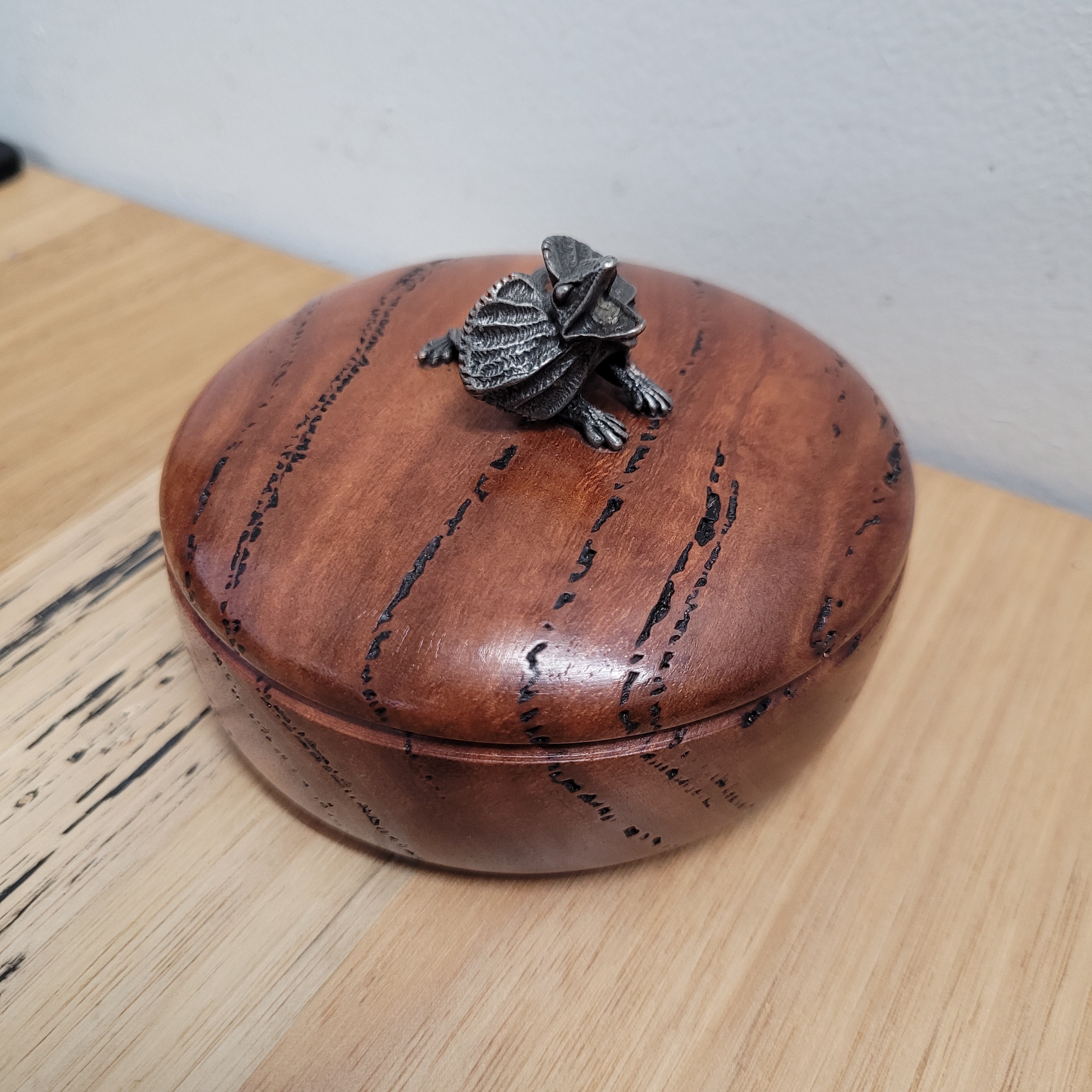 Vintage Walnut & Pewter Lizard Paperweight | Antique & Vintage | Moonee Ponds Antiques | Australia Wide Delivery