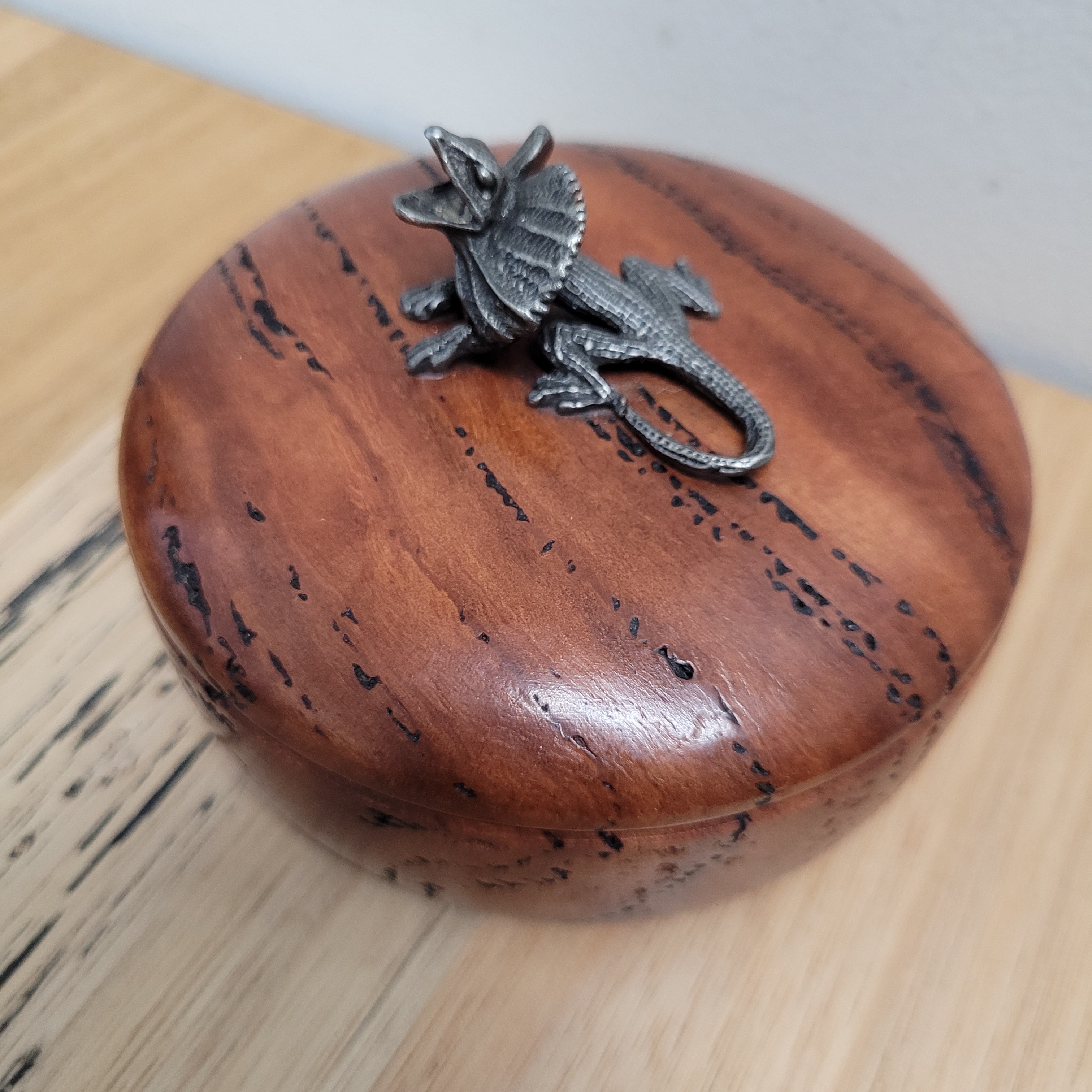 Vintage Walnut & Pewter Lizard Paperweight | Antique & Vintage | Moonee Ponds Antiques | Australia Wide Delivery