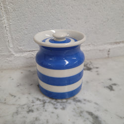 Antique Small Blue Cornishware Lidded Jar Stamped T.G Green Made in England | Antique & Vintage | Moonee Ponds Antiques | Australia Wide Delivery
