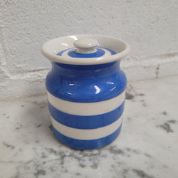 Antique Small Blue Cornishware Lidded Jar Stamped T.G Green Made in England | Antique & Vintage | Moonee Ponds Antiques | Australia Wide Delivery