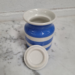Antique Small Blue Cornishware Lidded Jar Stamped T.G Green Made in England | Antique & Vintage | Moonee Ponds Antiques | Australia Wide Delivery
