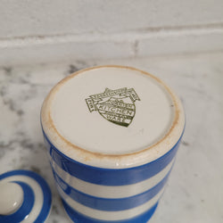 Antique Small Blue Cornishware Lidded Jar Stamped T.G Green Made in England | Antique & Vintage | Moonee Ponds Antiques | Australia Wide Delivery