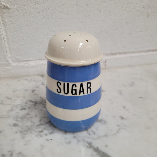 Antique Blue Cornishware Sugar Shaker T.G Green Made in England