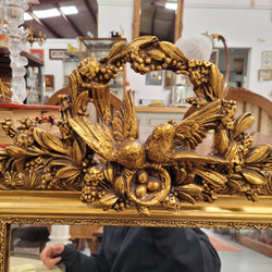Compact Late 19th Century French Gilt Framed Wall Mirror Featuring Carved Birds | Antique & Vintage | Moonee Ponds Antiques | Australia Wide Delivery