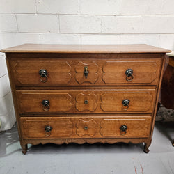 Early 19th Century French Oak Wooden Commode With Stunning Lion Handles | Antique & Vintage | Moonee Ponds Antiques | Australia Wide Delivery