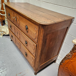 Early 19th Century French Oak Wooden Commode With Stunning Lion Handles