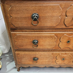 Early 19th Century French Oak Wooden Commode With Stunning Lion Handles | Antique & Vintage | Moonee Ponds Antiques | Australia Wide Delivery