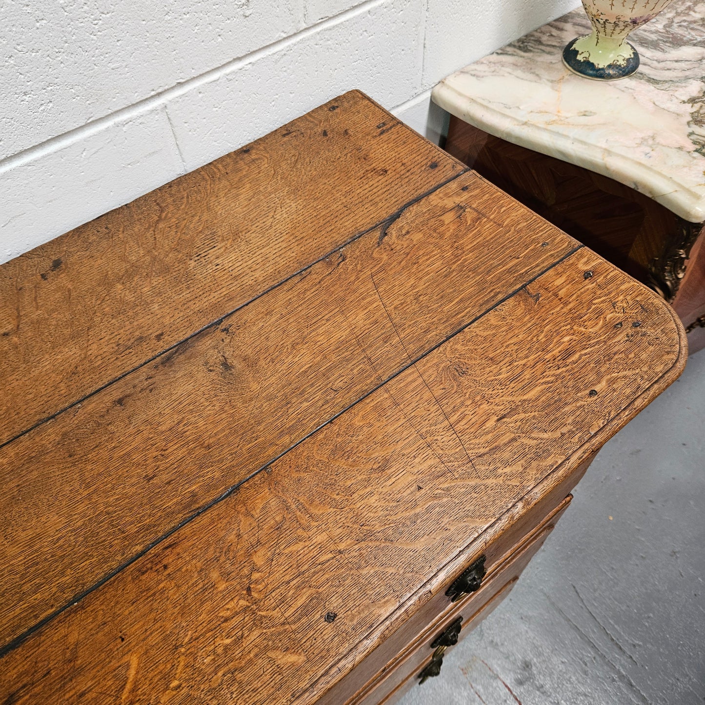 Early 19th Century French Oak Wooden Commode With Stunning Lion Handles